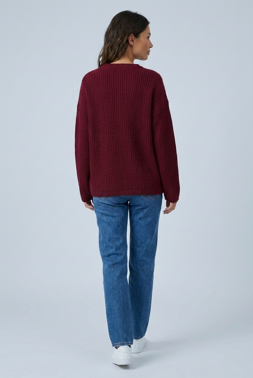 Pull ample en grosse maille côtelée — Manon — Amielle Paris