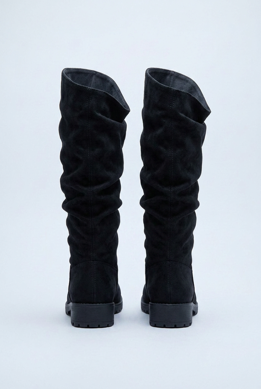 Bottes hautes souples à talon bas Léonie — Amielle Paris