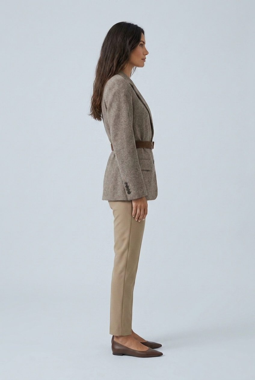 Céline — Blazer à chevrons ceinturé — Amielle Paris