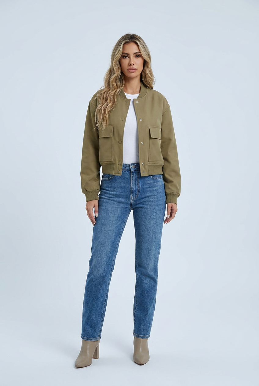 Remy — Bomber court à poches cargo — Amielle Paris