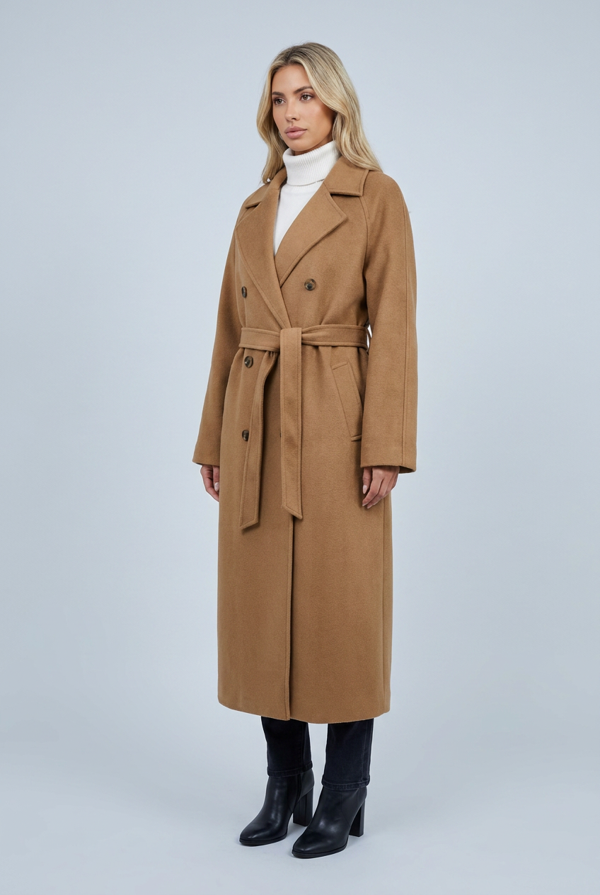 Manteau long ample ceinturé — Isabelle — Amielle Paris