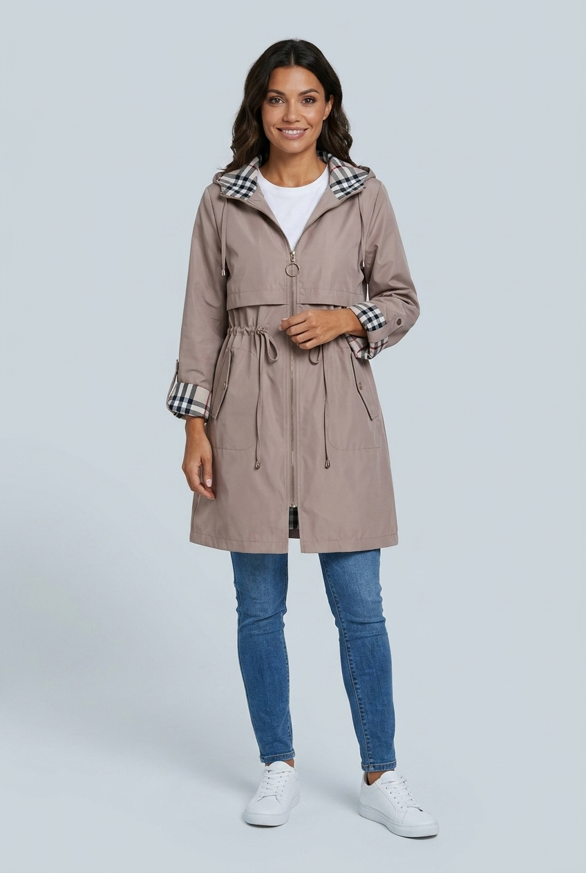 Parka mi-longue à capuche — Ambre — Amielle Paris