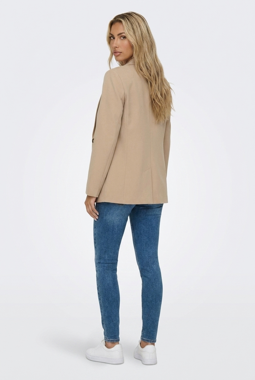 Blazer long ample à col cranté — Amielle Paris