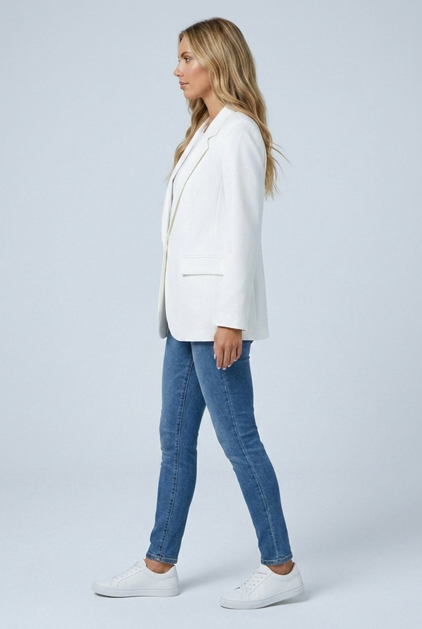 Blazer long ample à col cranté — Amielle Paris