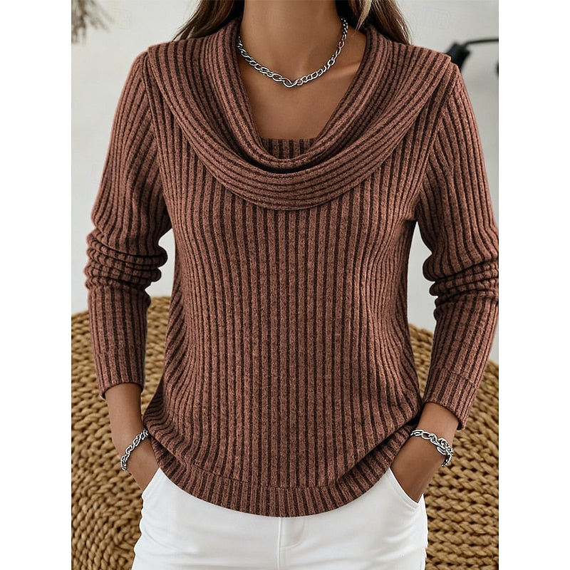 Pull côtelé à col bénitier — Amielle Paris
