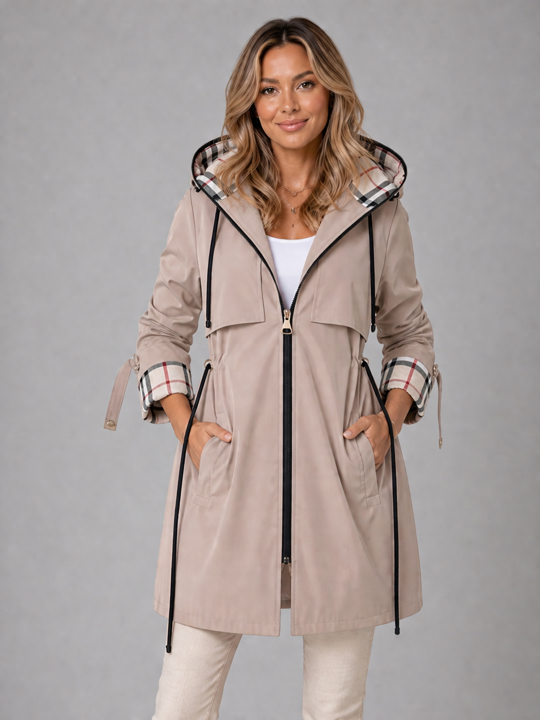 Parka longue légère à taille ajustable — Amielle Paris