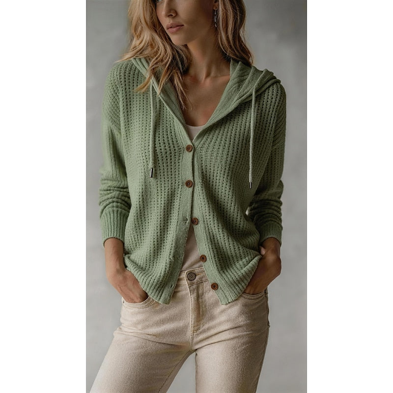 Gilet côtelé boutonné à capuche — Amielle Paris