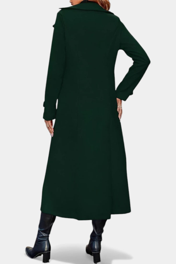 Ruby — Manteau long croisé à col cranté — Amielle Paris