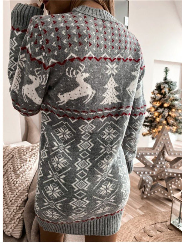 Yvonne — Robe pull de Noël en jacquard — Amielle Paris