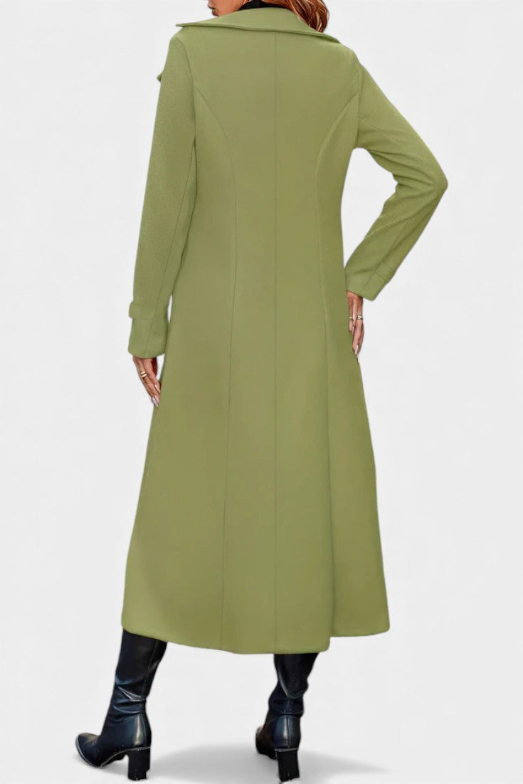 Ruby — Manteau long croisé à col cranté — Amielle Paris