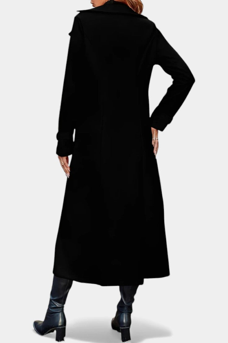 Ruby — Manteau long croisé à col cranté — Amielle Paris