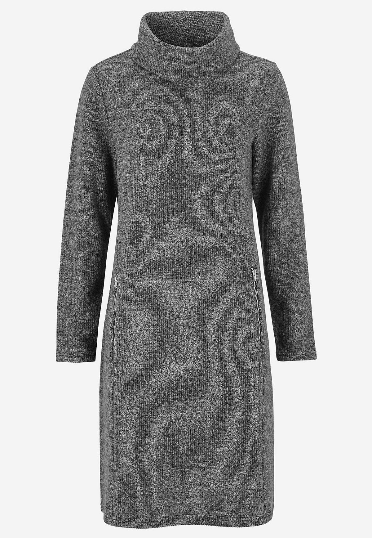 Marlena — Robe pull à col roulé et détails zippés — Amielle Paris