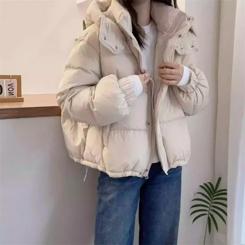Doudoune à capuche et col haut zippé — Amielle Paris