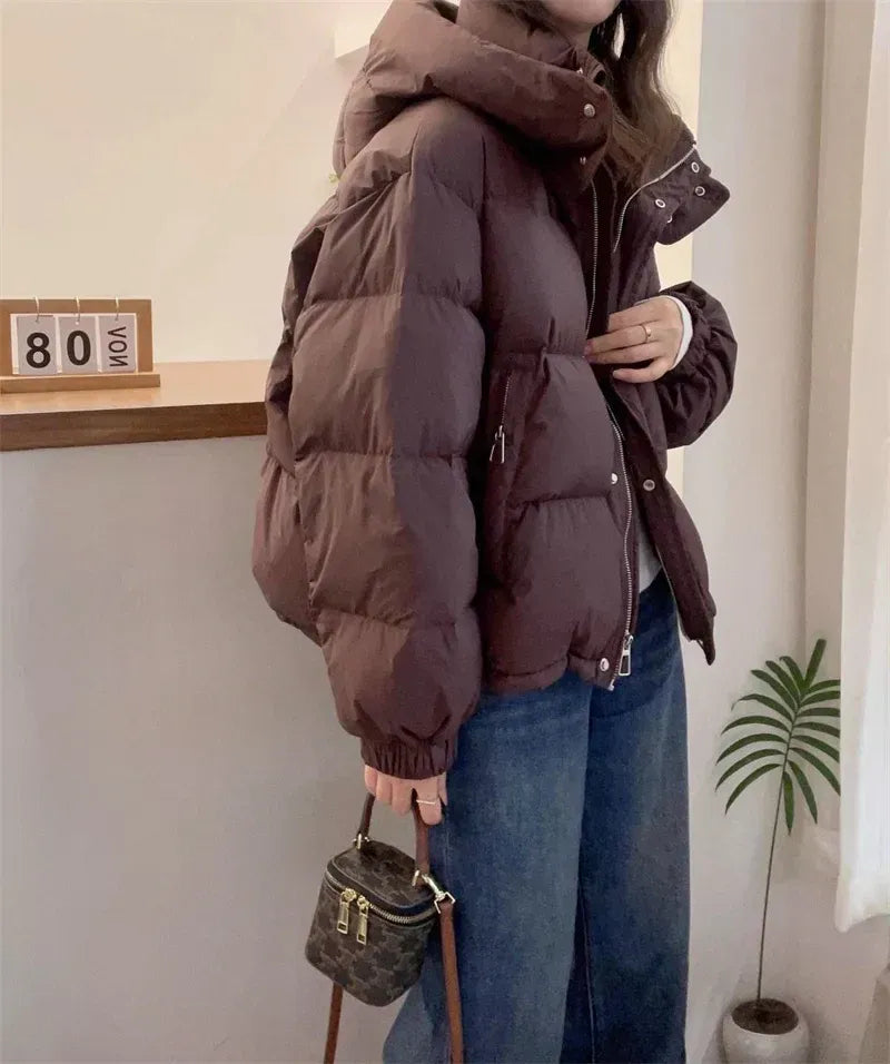 Doudoune à capuche et col haut zippé — Amielle Paris