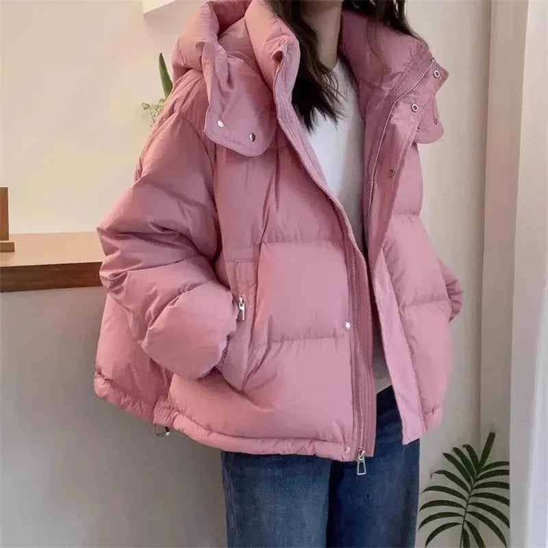 Doudoune à capuche et col haut zippé — Amielle Paris