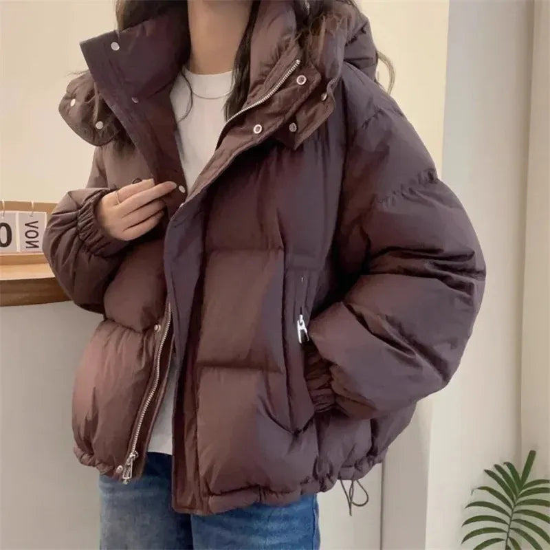 Doudoune à capuche et col haut zippé — Amielle Paris