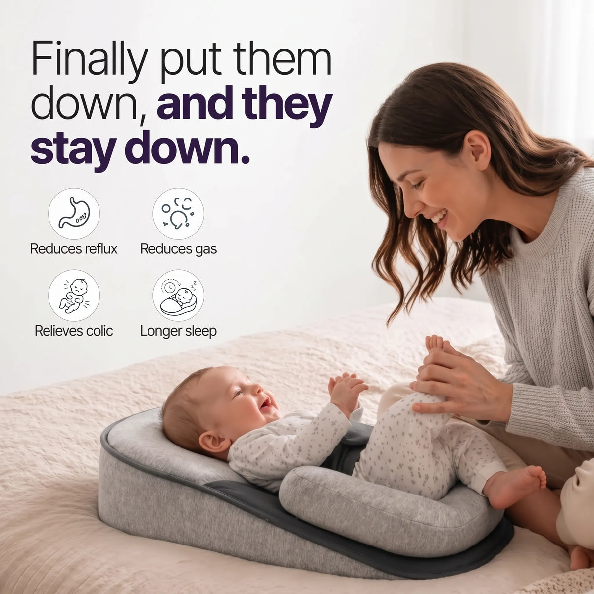 Coussin bébé incliné avec housse en coton — vue 8