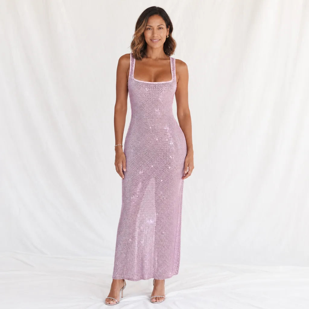 Iris — Robe longue à sequins, fines bretelles — vue 5