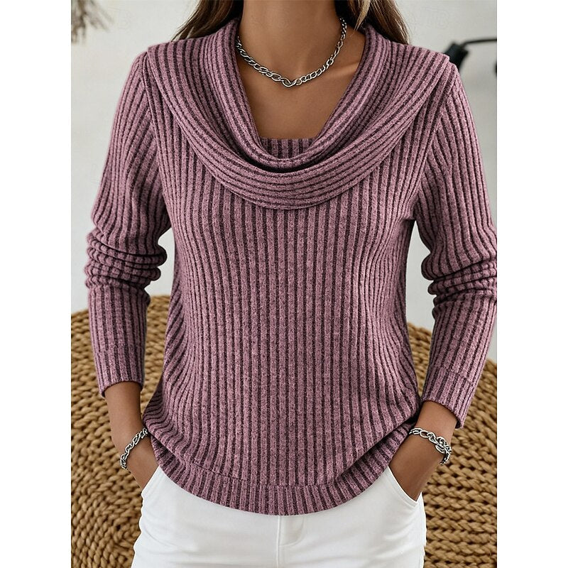 Pull côtelé à col bénitier — Amielle Paris
