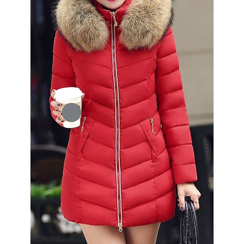 Parka matelassée à capuche en fausse fourrure — Amielle Paris