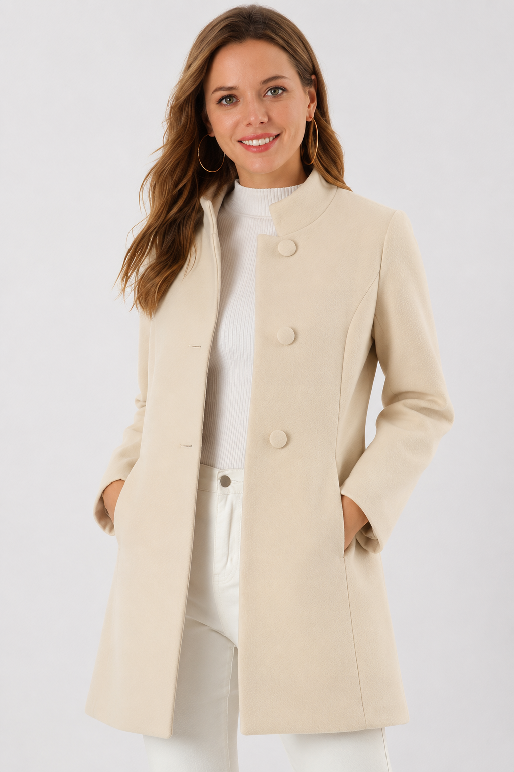 Manteau à col asymétrique — Camilla — Amielle Paris