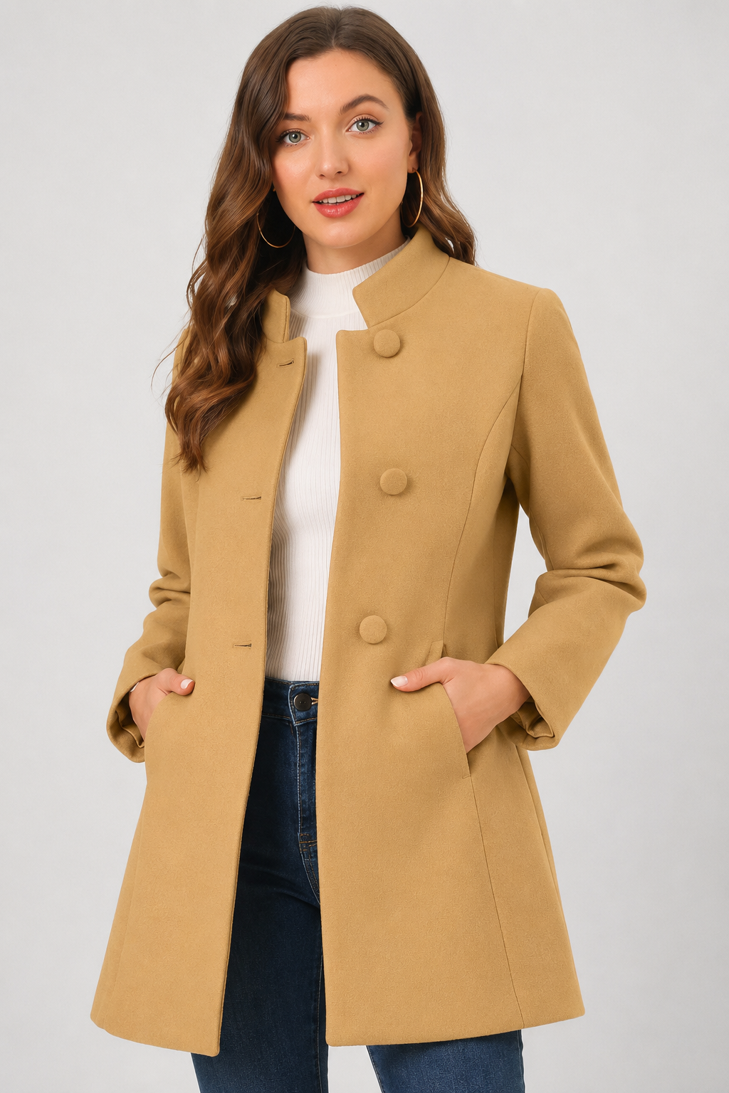 Manteau à col asymétrique — Camilla — Amielle Paris