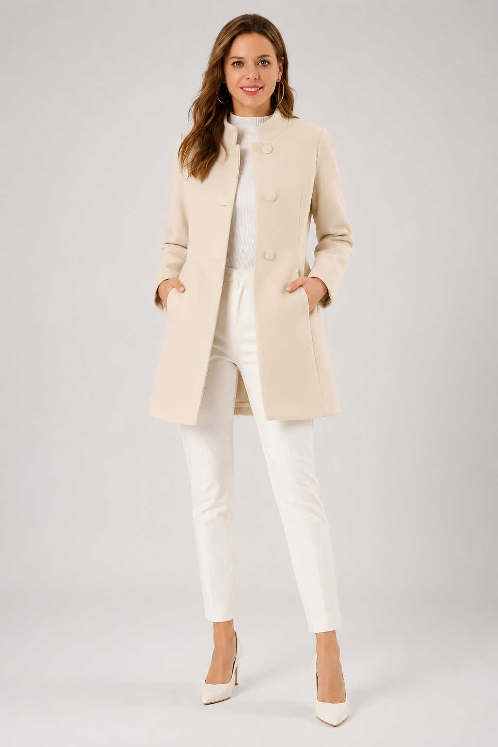 Manteau à col asymétrique — Camilla — Amielle Paris