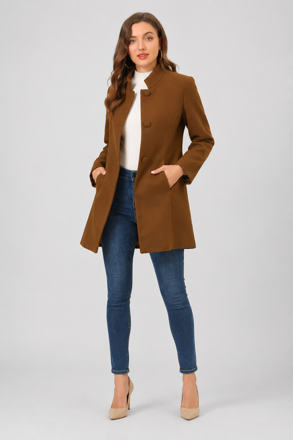 Manteau à col asymétrique — Camilla — Amielle Paris