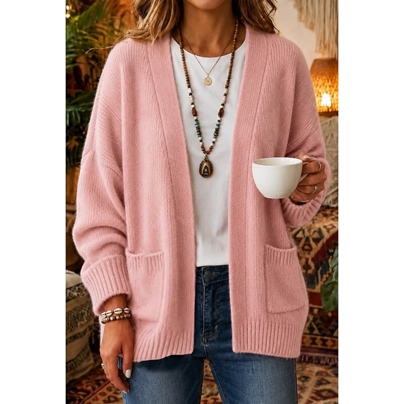 Gilet ouvert en maille avec poches devant — Amielle Paris