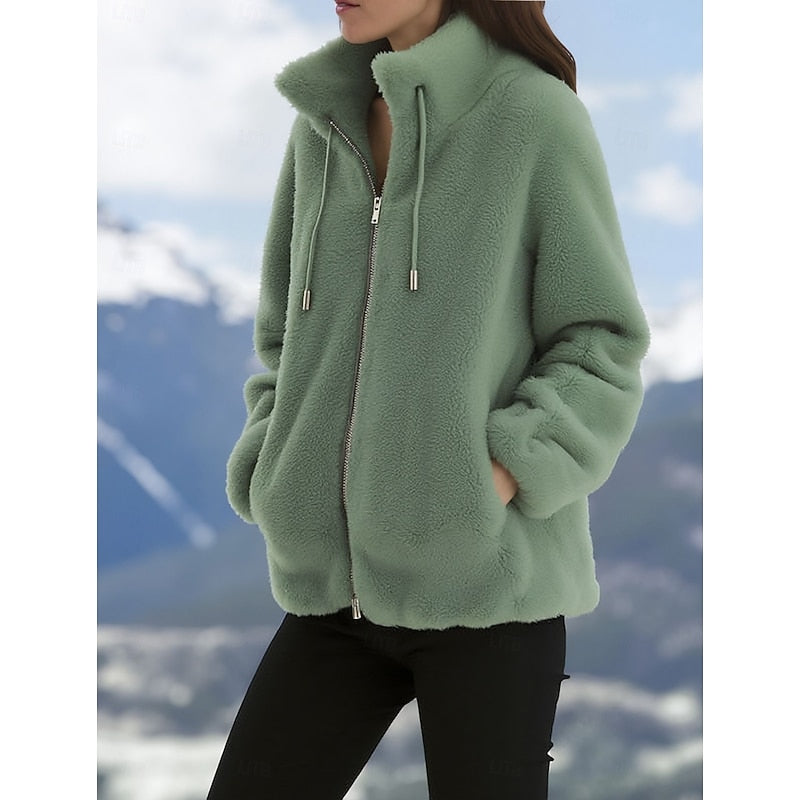 Veste polaire zippée à effet peluche — Amielle Paris