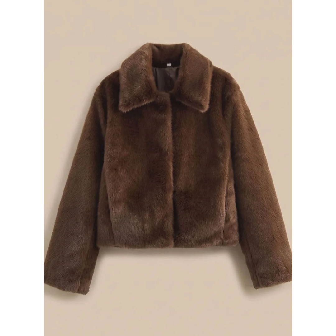 Ella — Veste en fausse fourrure à large col — Amielle Paris