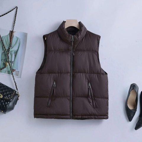 Camille — Gilet sans manches matelassé zippé