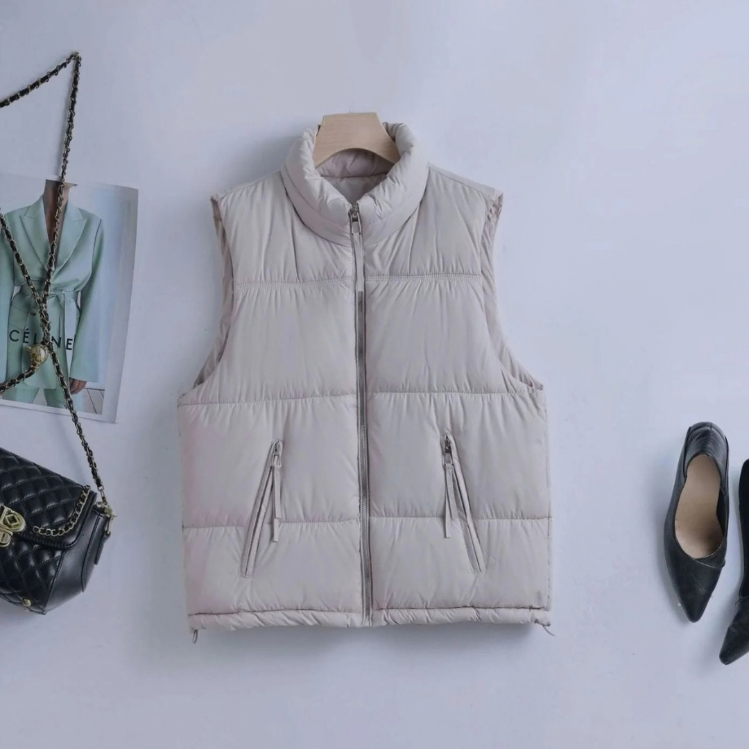 Camille — Gilet sans manches matelassé zippé — Amielle Paris