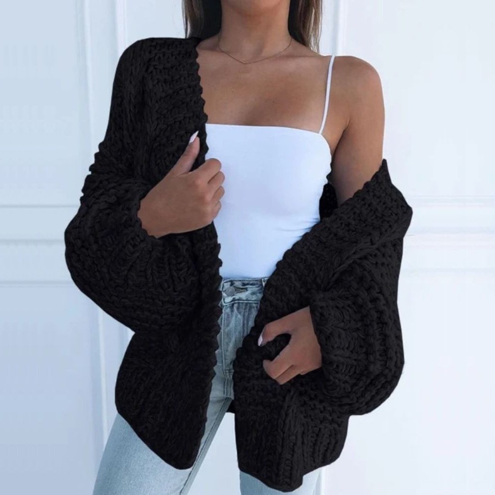 Odessa | Gilet ouvert en grosse maille — Amielle Paris
