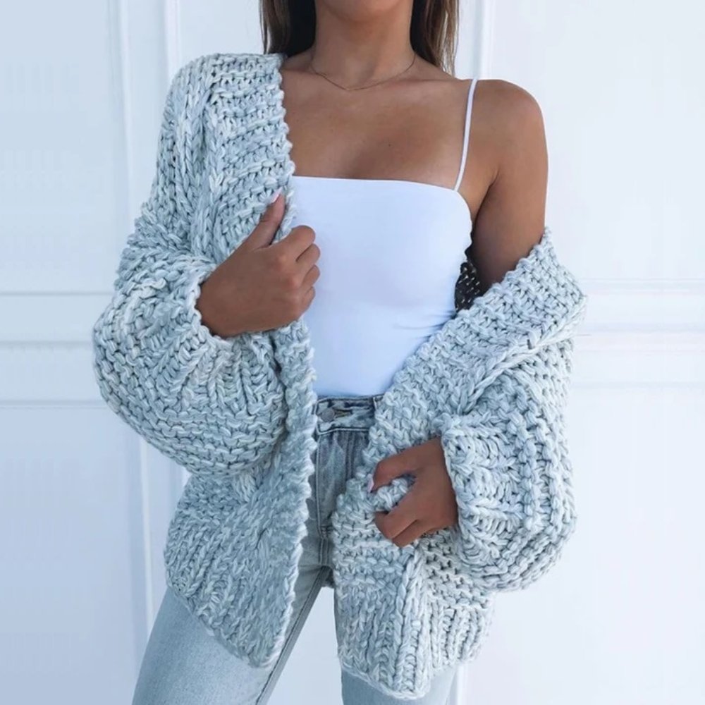 Odessa | Gilet ouvert en grosse maille — Amielle Paris