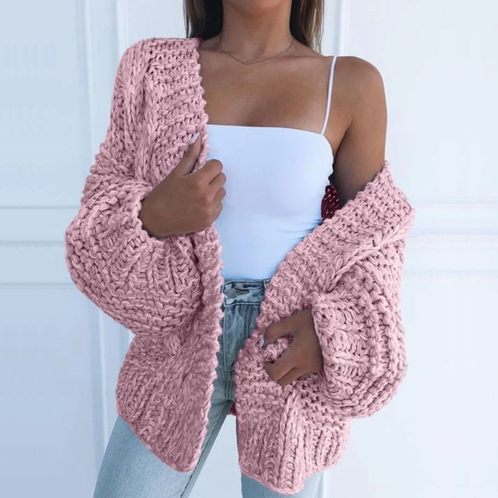 Odessa | Gilet ouvert en grosse maille — Amielle Paris