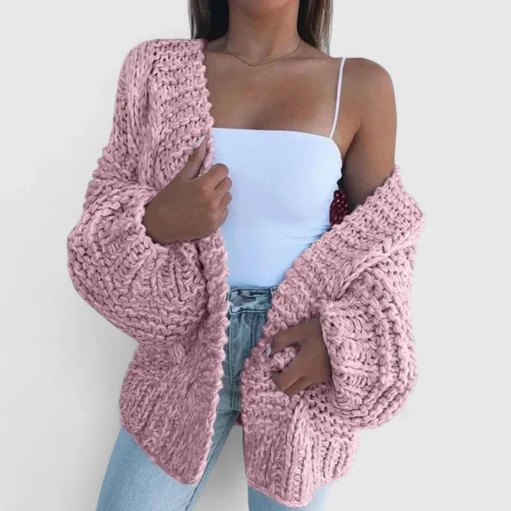 Odessa | Gilet ouvert en grosse maille — Amielle Paris