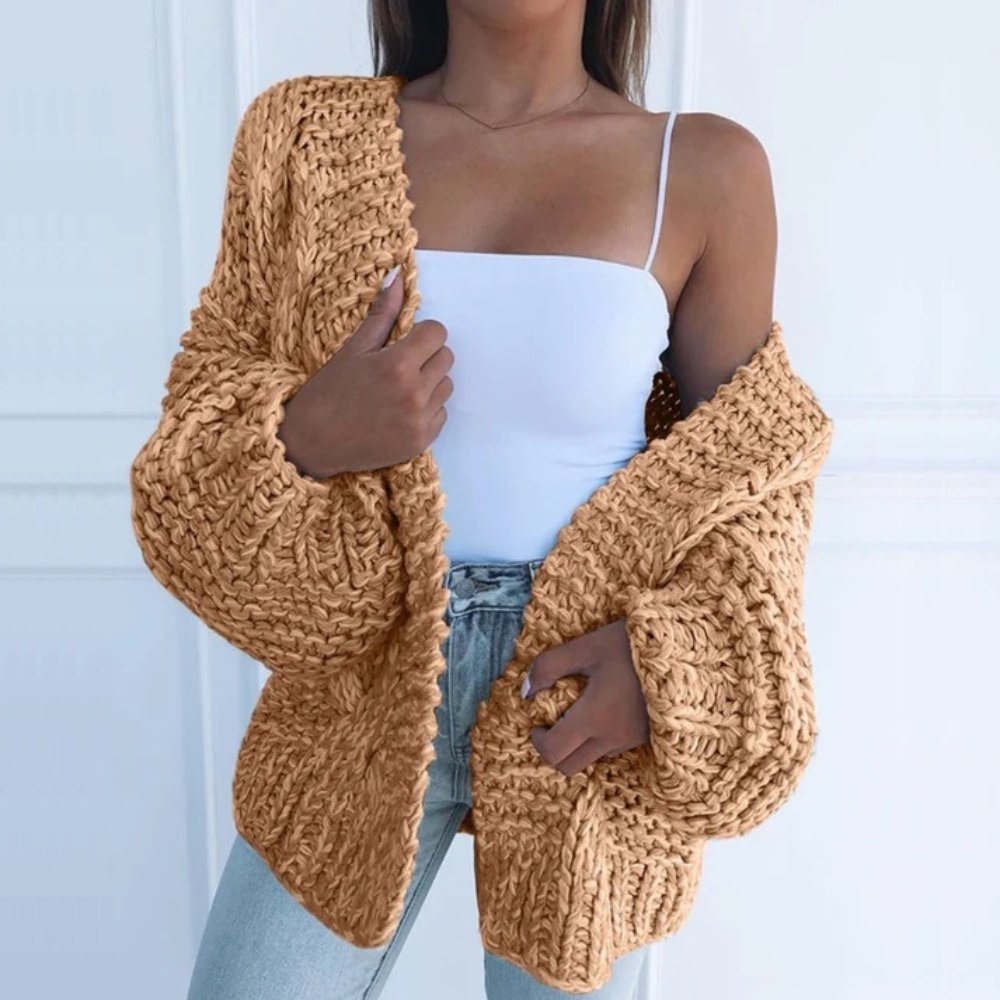 Odessa | Gilet ouvert en grosse maille — Amielle Paris