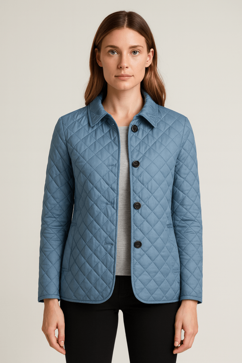 Kiara — Veste matelassée boutonnée à col classique — Amielle Paris