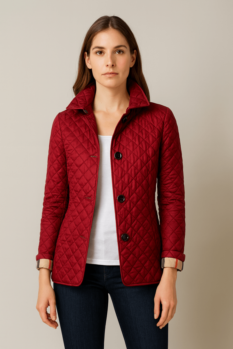 Kiara — Veste matelassée boutonnée à col classique — Amielle Paris