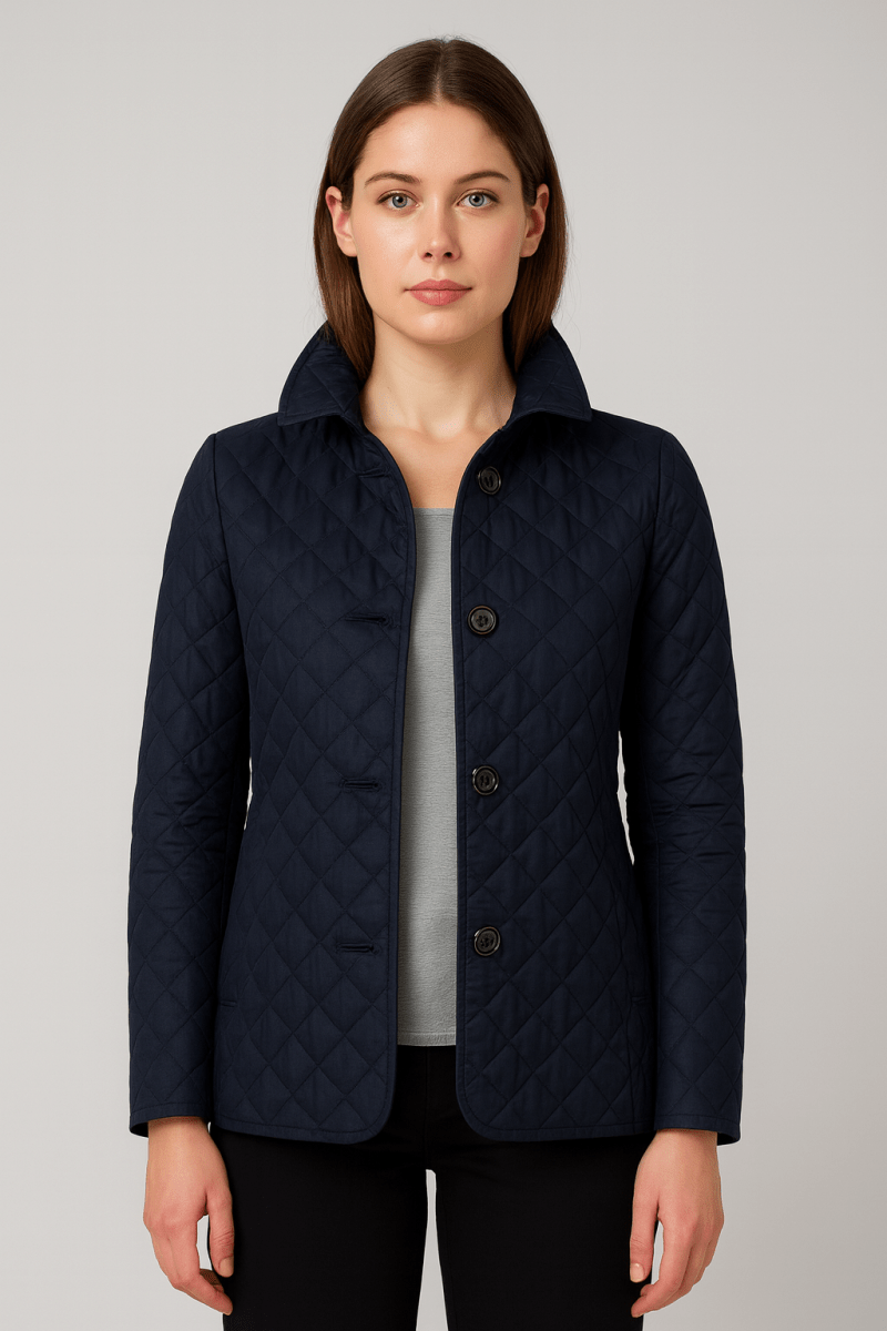 Kiara — Veste matelassée boutonnée à col classique — Amielle Paris