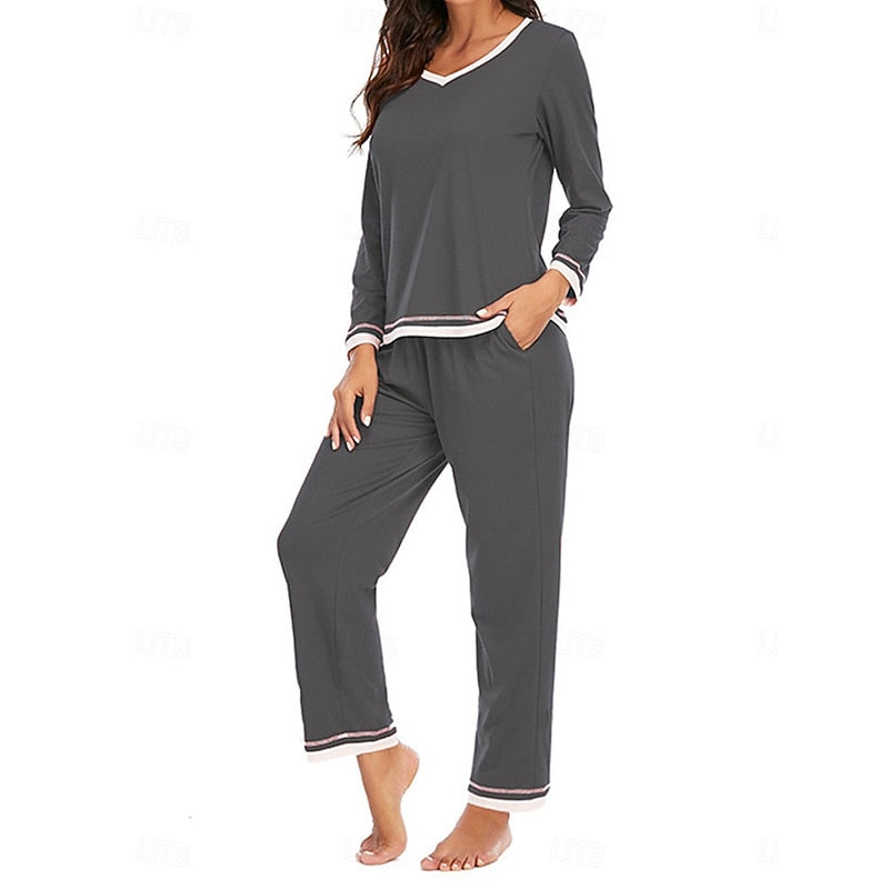 Ensemble haut et pantalon à finitions côtelées — Amielle Paris