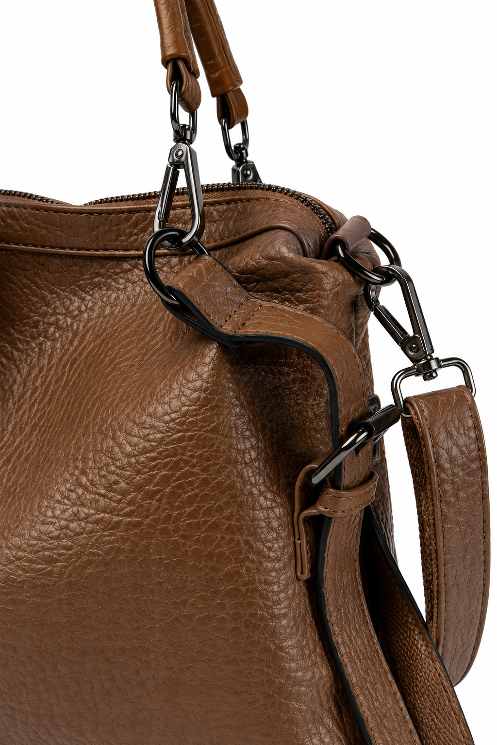 Kyle — Sac grainé à bandoulière amovible — Amielle Paris