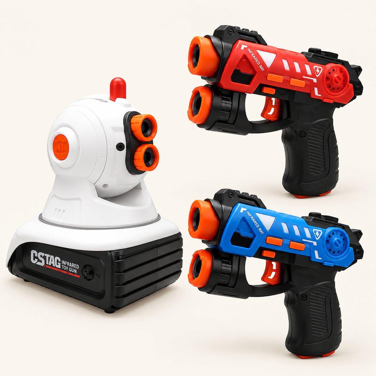 Jeu de tir infrarouge avec projecteur et deux pistolets — vue 1