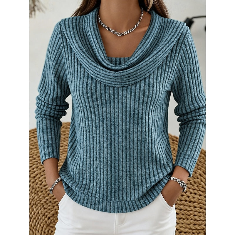 Pull côtelé à col bénitier — Amielle Paris