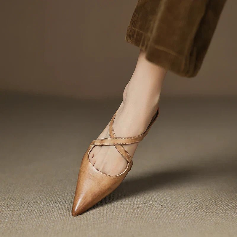 Mules à brides croisées et petit talon — Amielle Paris