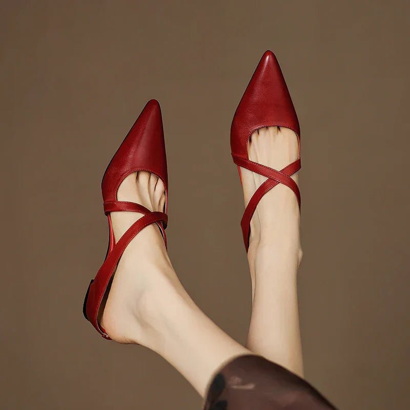 Mules à brides croisées et petit talon — Amielle Paris