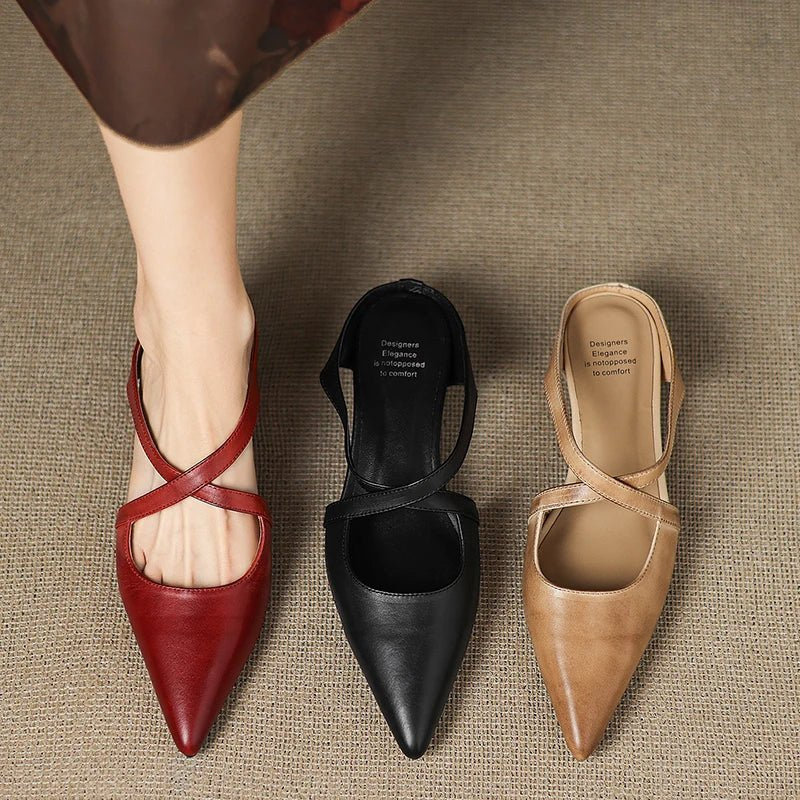 Mules à brides croisées et petit talon — Amielle Paris