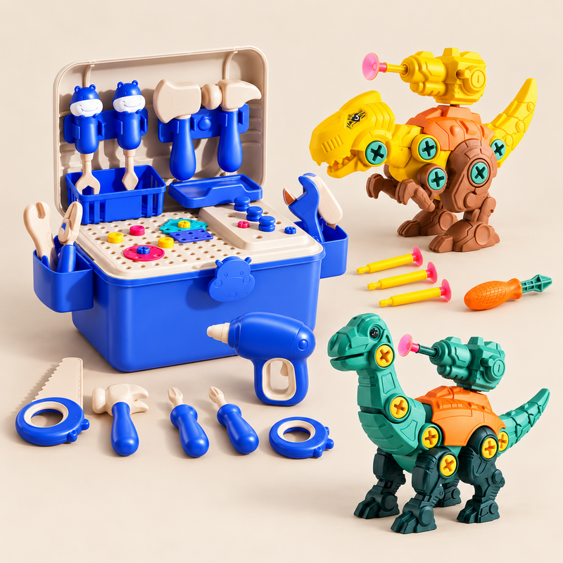 Établi enfant avec dinosaures à assembler — vue 1