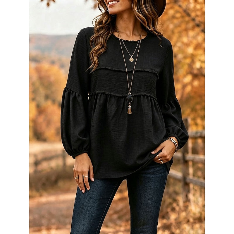 Blouse à basque et volants — Amielle Paris